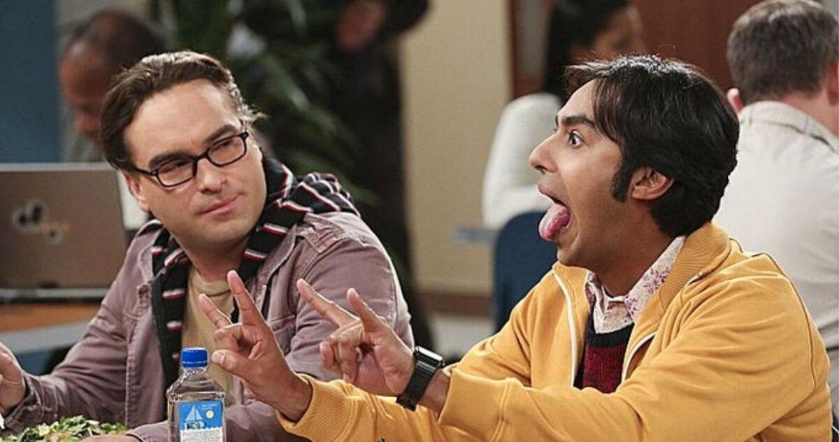 Johnny Galecki como Leonard e Kunal Nayyar como Rajesh Koothrappali em 'The Big Bang Theory'