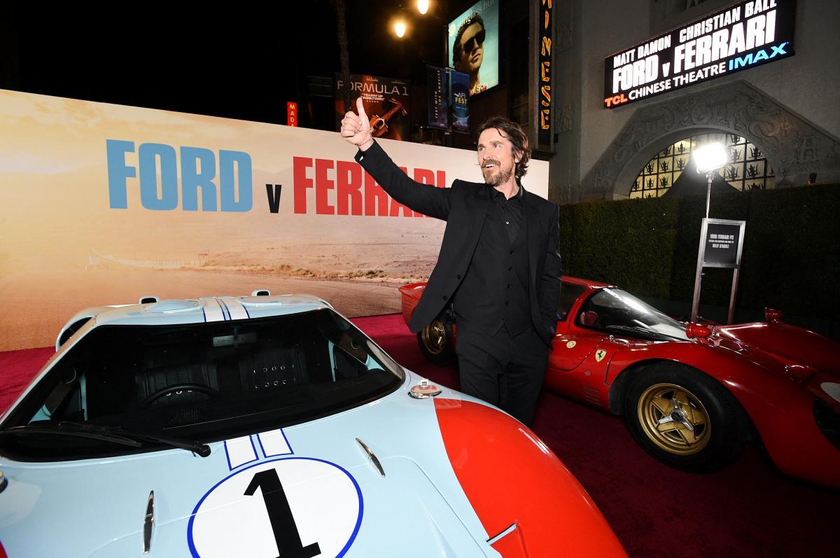 Christian Bale na estreia de Ford V Ferrari