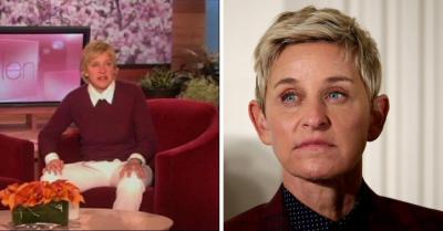 Ellen DeGeneres chora em programa por adoção de cachorro.