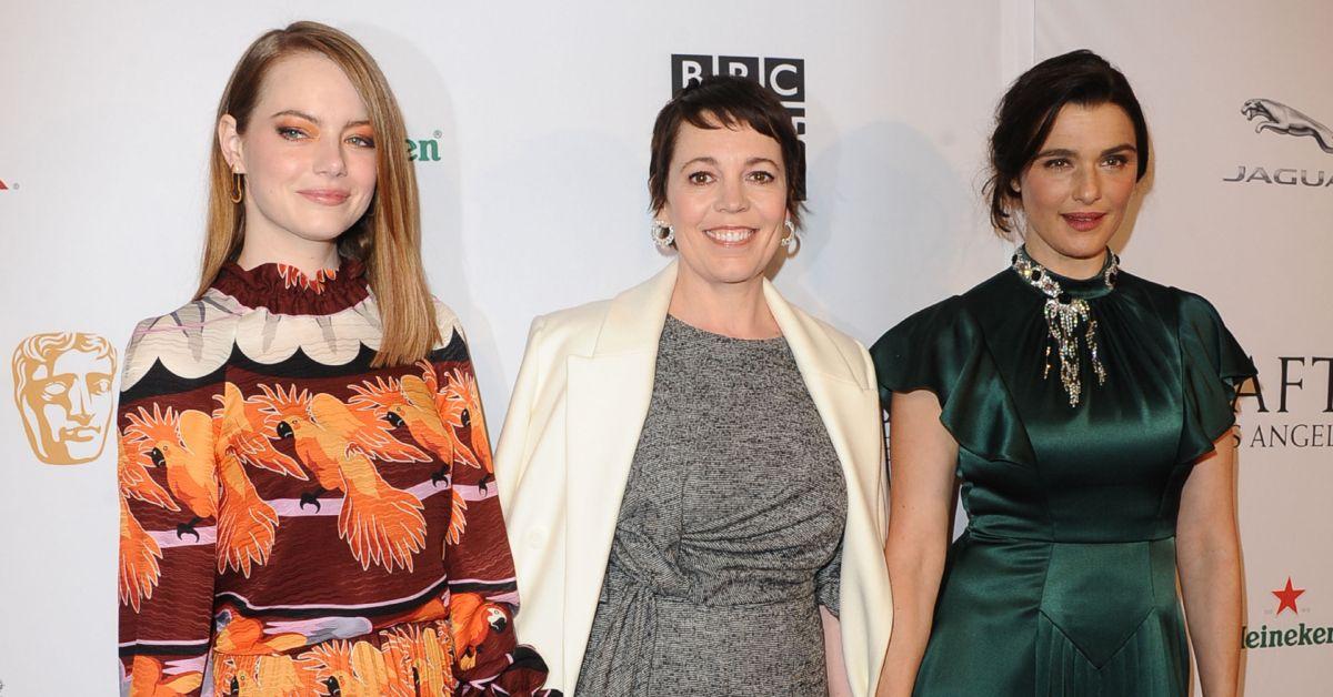 Emma Stone, Olivia Colman e Rachel Weisz no BAFTA