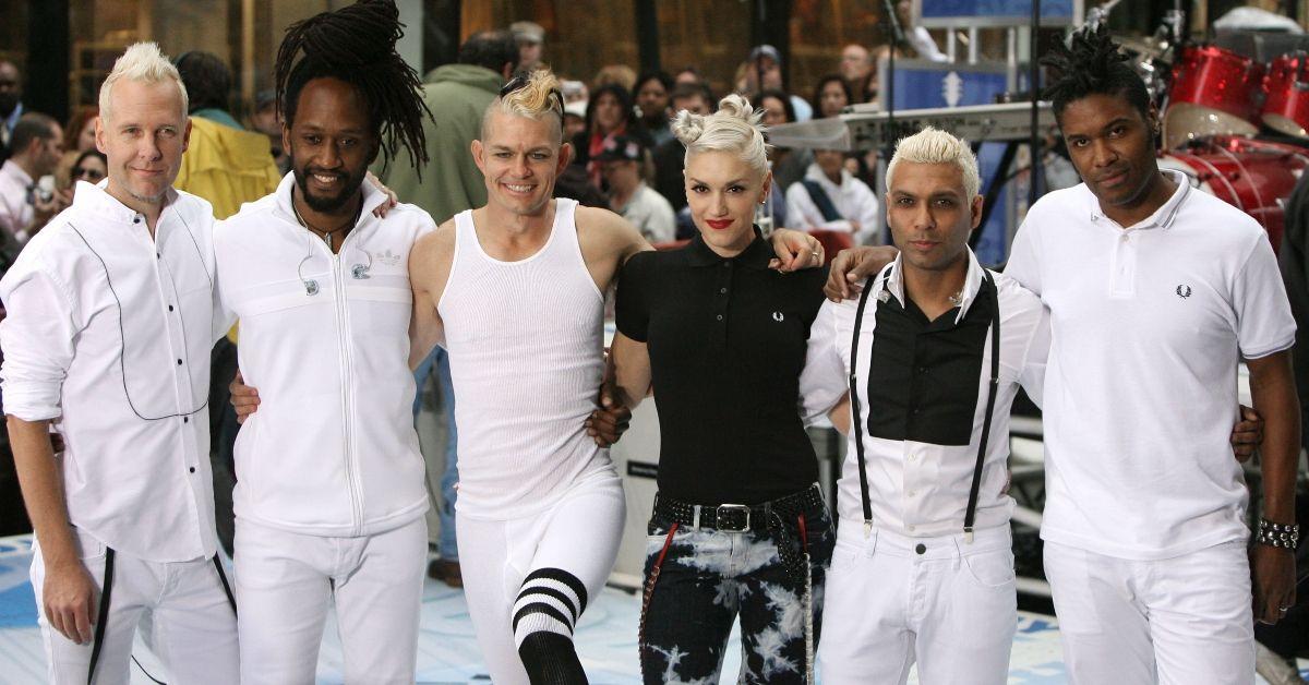 Membros da banda No Doubt, incluindo Gwen Stefani