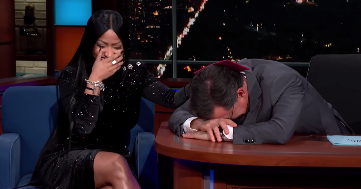 Os fãs ainda estão falando sobre a química entre Stephen Colbert e Nicki Minaj
