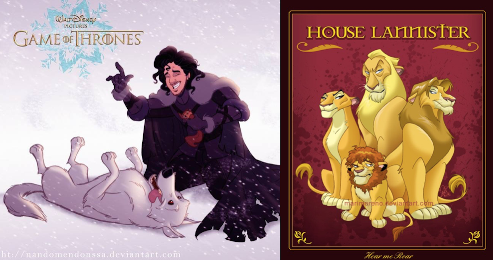 15 personagens de ‘Game Of Thrones’ reinventados como desenhos da Disney