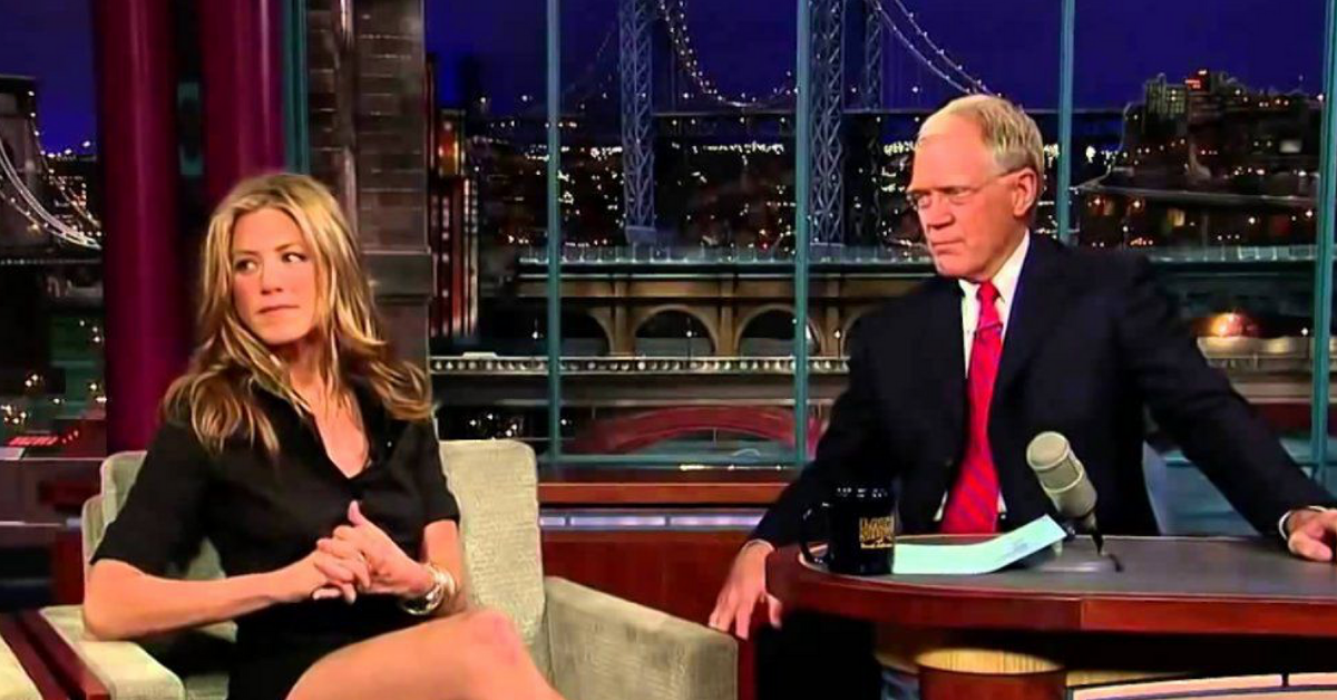 Jennifer Aniston recusou-se repetidamente a responder a esta pergunta estranha sobre David Letterman