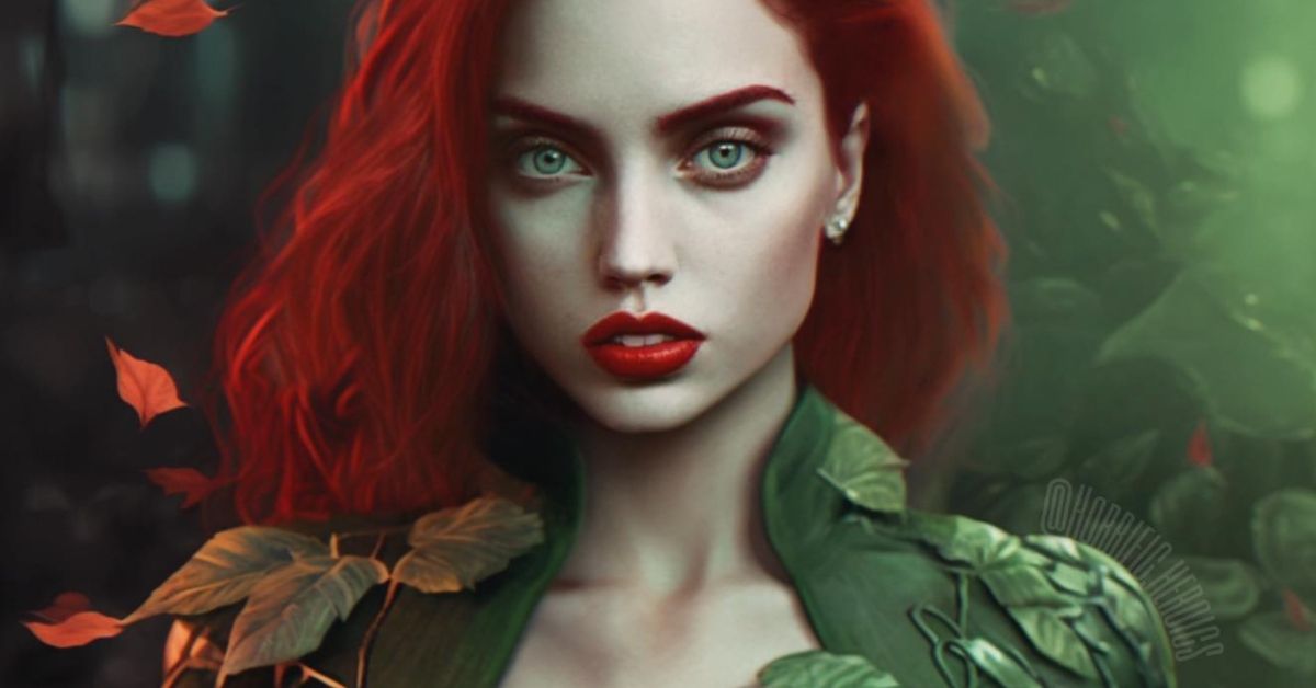 Fan art de Ana De Armas como Poison Ivy de Batman