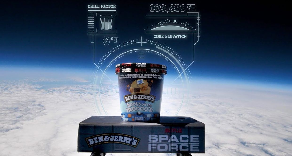 Um litro de sorvete Ben & Jerry’s foi lançado no espaço em homenagem à “Força Espacial”