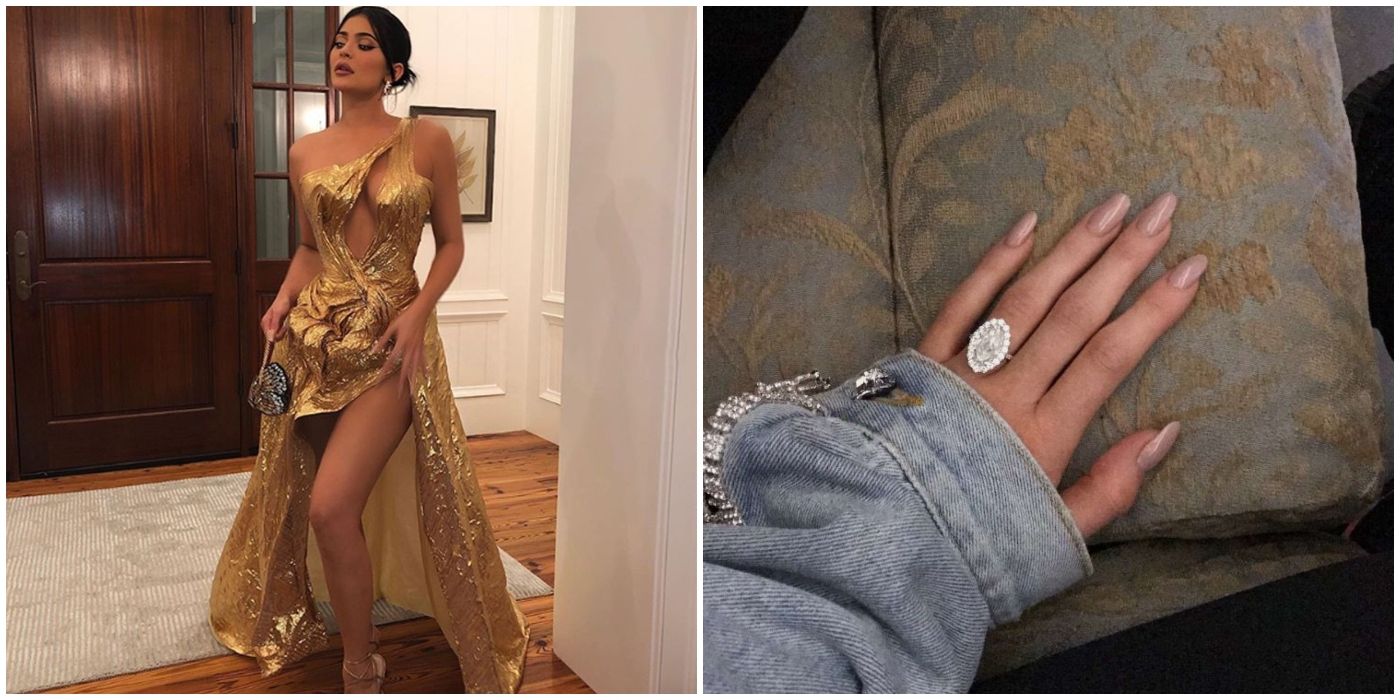 Kylie Jenner ostenta enorme diamante, mas não naquele dedo