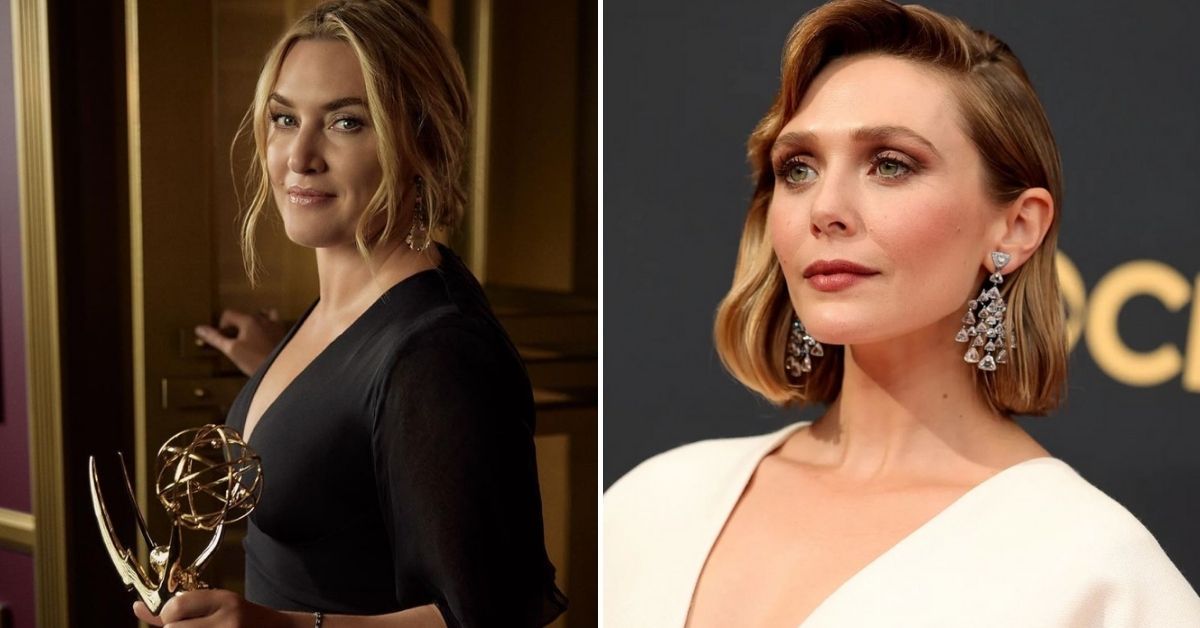 Os fãs de Kate Winslet comemoram a vitória do Emmy de melhor atriz, enquanto Elizabeth Olsen Fans Fume