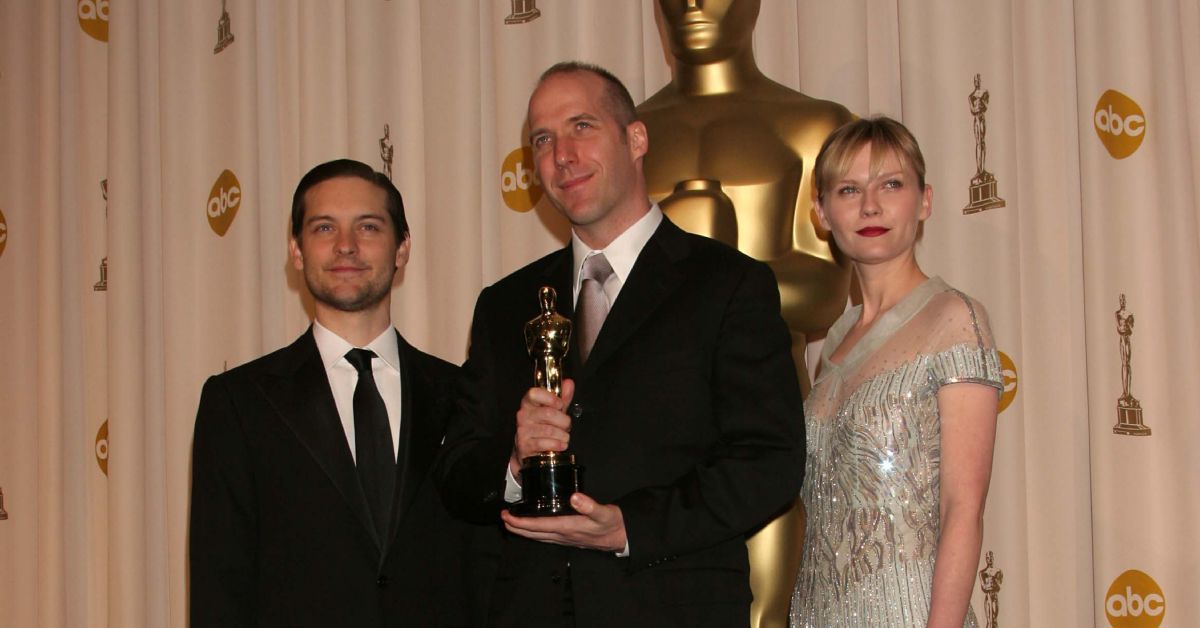 Tobey Maguire, Michael Arndt e Kirsten Dunst no Oscar