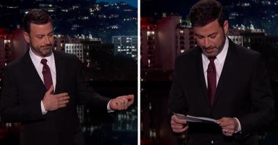 Jimmy Kimmel chora ao vivo ao falar sobre nascimento de filho.
