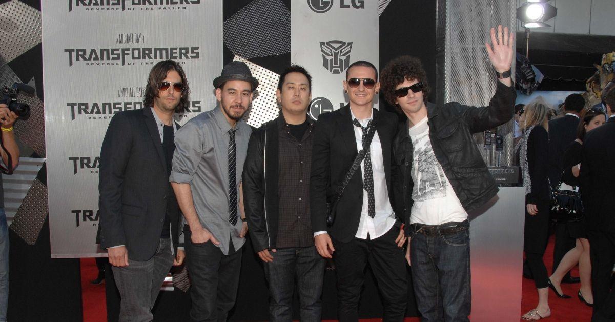 Membros da banda Linkin Park na estreia de Transformers