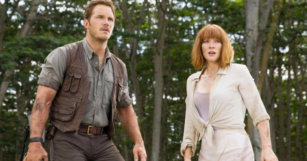 Chris Pratt e Bryce Dallas Howard em Jurassic World