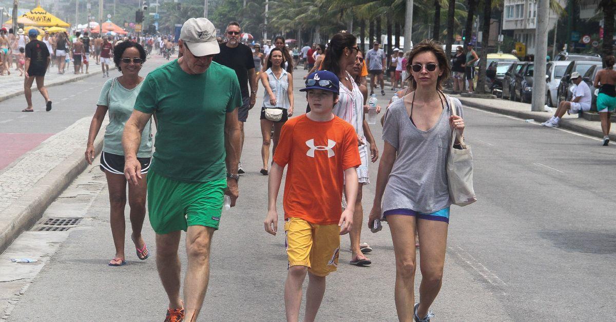 Harrison Ford, Calista Flockhart e Liam Flockhart Ford de férias no Brasil