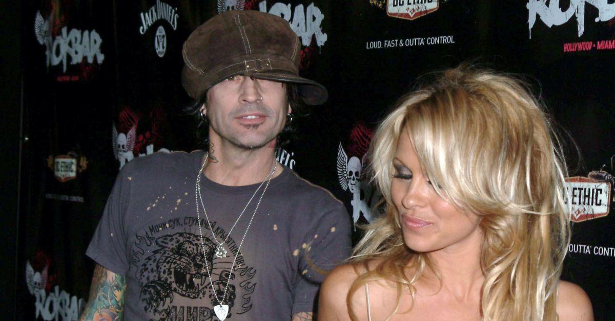 Tommy Lee e Pamela Anderson no tapete vermelho