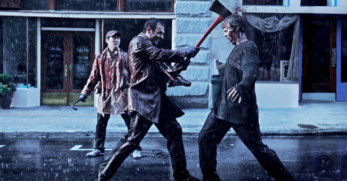 Steven Yeun e Andrew Lincoln na primeira temporada de The Walking Dead