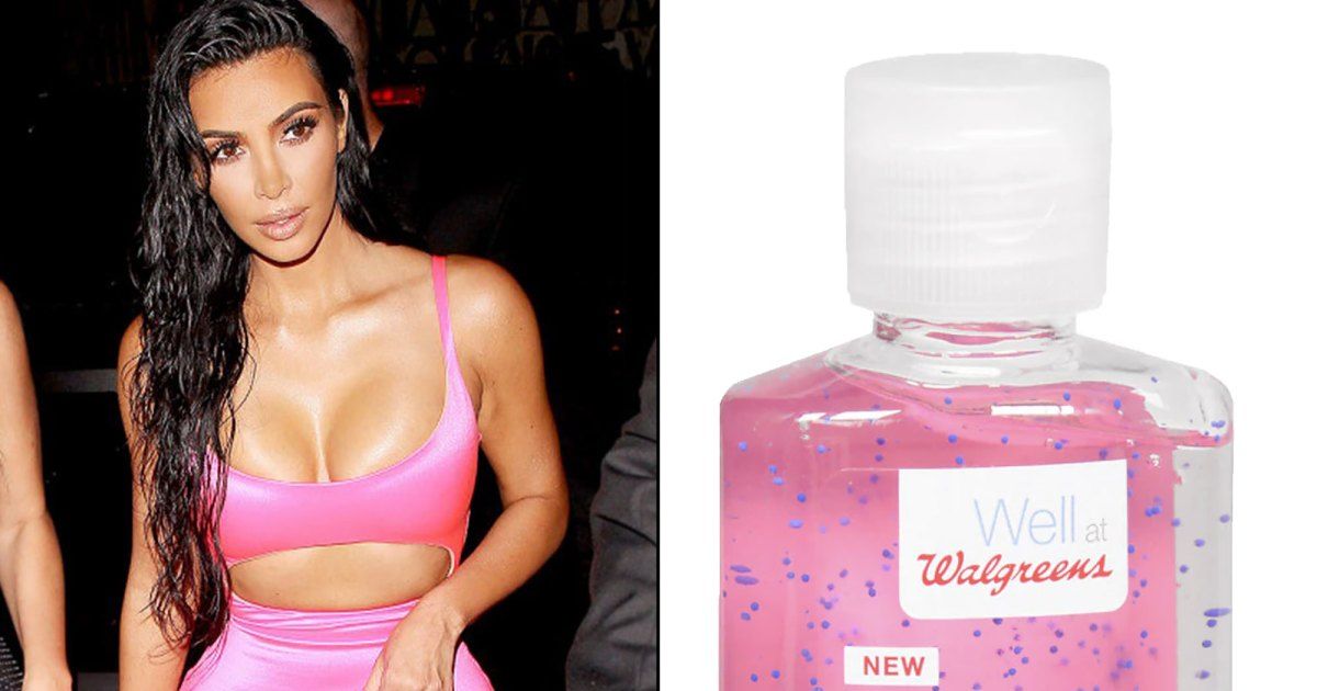 As roupas de Kim Kardashian estão se juntando ... com frascos de desinfetante para as mãos