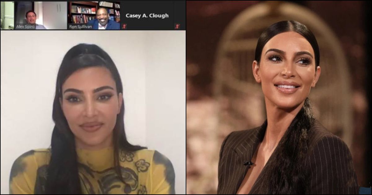 Kim Kardashian West entra para a aula virtual do professor de Harvard