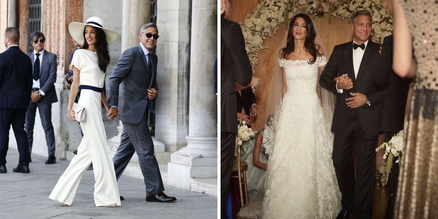 Isso é quanto Amal Clooney gastou em seu vestido de noiva