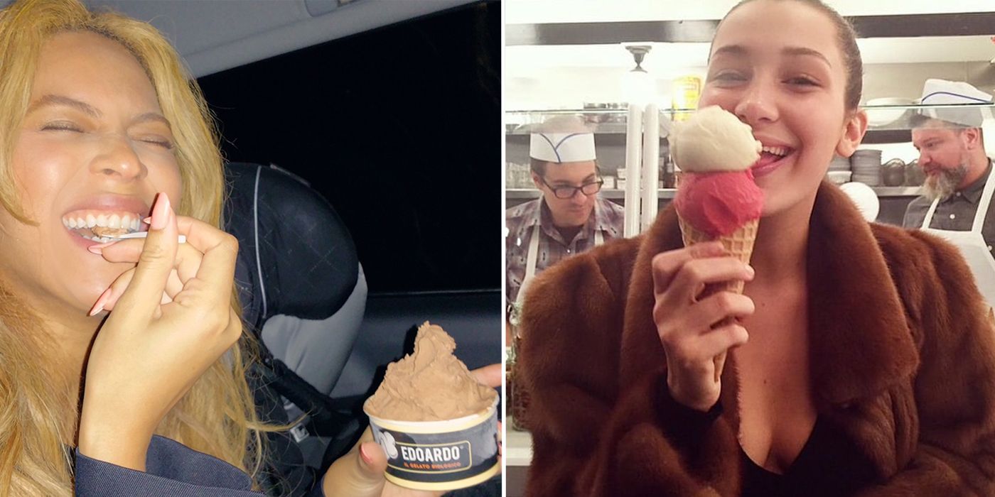 10 celebridades que quebram a dieta por causa do sorvete