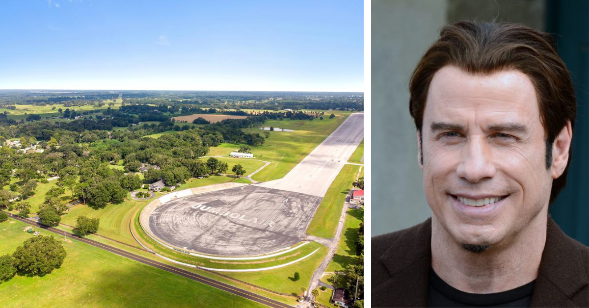 O impressionante aeroporto residencial de John Travolta na Flórida pode acomodar dois aviões