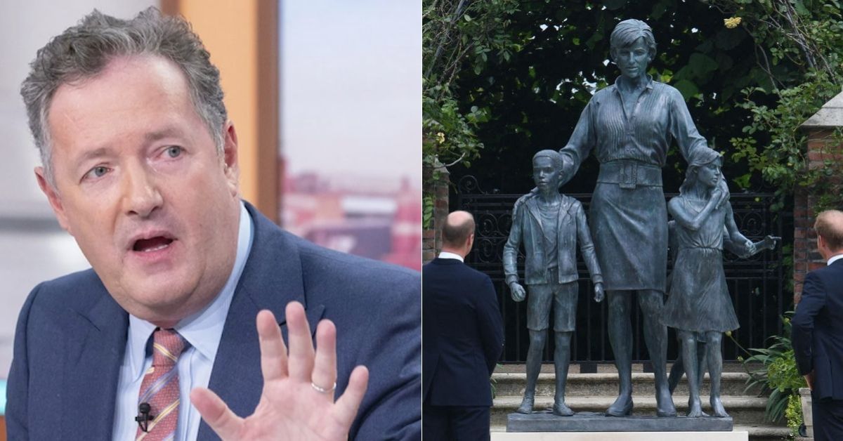 Piers Morgan lidera fãs desapontados batendo na estátua da nova princesa Diana