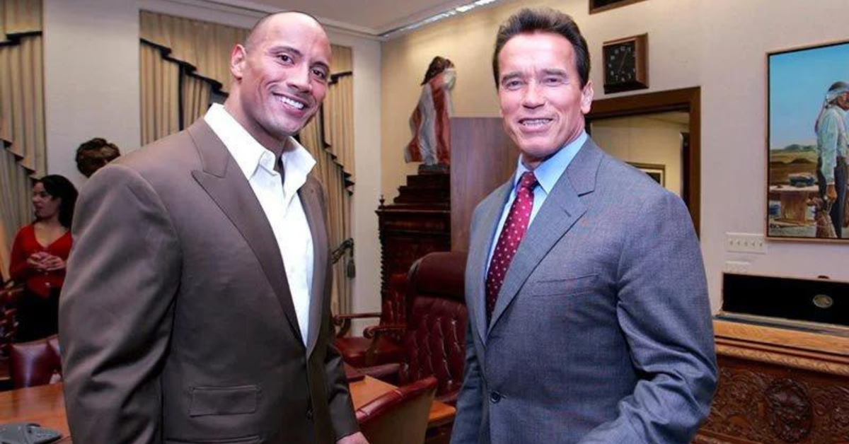 O que aconteceu entre Arnold Schwarzenegger e Dwayne Johnson?