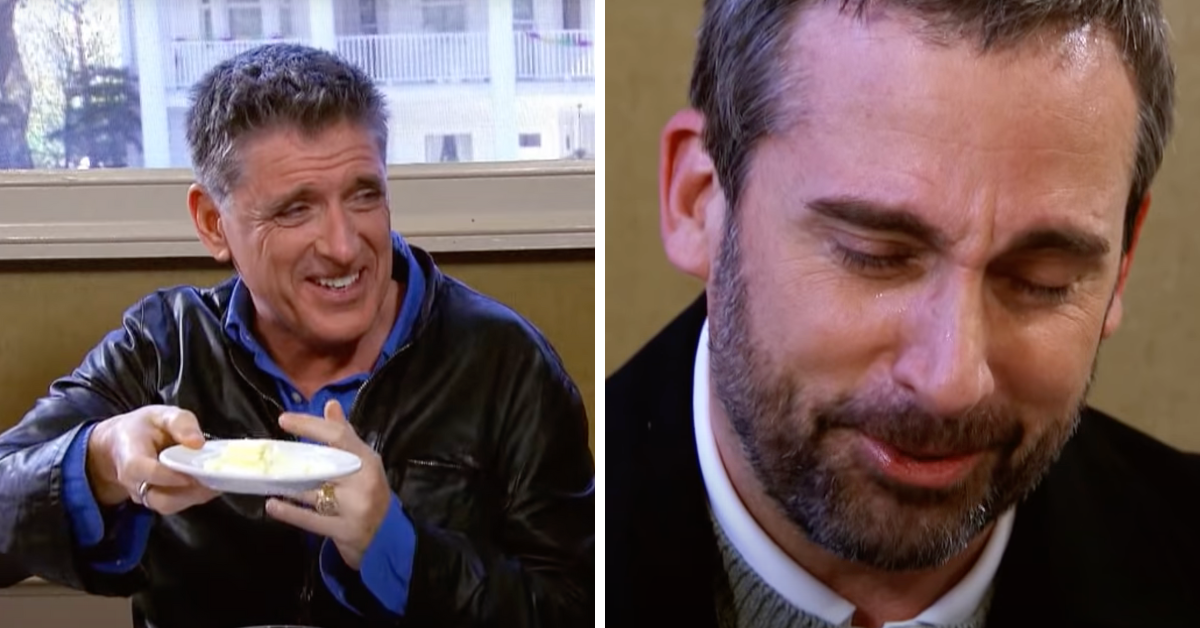 Craig Ferguson e Steve Carell não conseguiam parar de rir no Late Late Show após sua hilariante experiência gastronômica