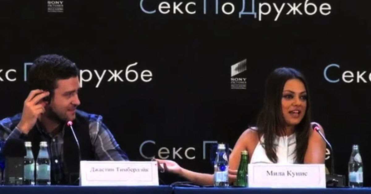 Mila Kunis criticou um repórter russo por perguntar a Justin Timberlake por que ele está no cinema